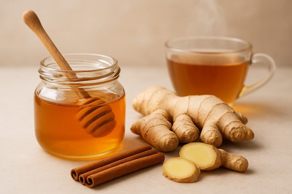 خواص عسل و زنجبیل و دارچین