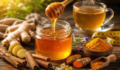 فواید عسل و دارچین و زنجبیل و زردچوبه